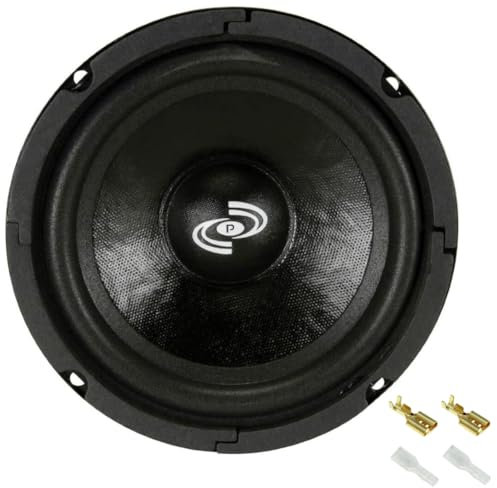 Kit Set para Pyle PDMW6 1 Altavoz midwoofer 16,5 cm 165 mm 6,5, 125 vatios rms y 250 vatios máx., impedancia 8 Ohm, para Fiestas en casa, 1 Pieza + faston de Montaje