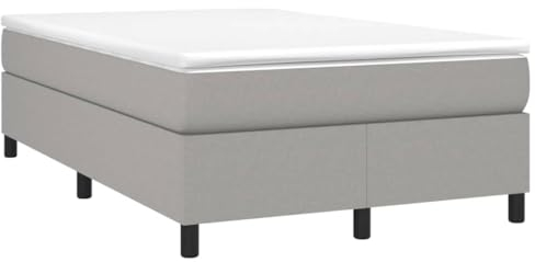 vidaXL Bettgestell, Polsterbett Bett für Schlafzimmer, Bettrahmen mit Lattenrost, Schlafzimmerbett Doppelbett, Hellgrau 120x200cm Stoff