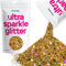 Hemway Ultra Sparkle Glitter - Gold Holographic | 100g Multi Size Metallic Flakes for Resin & Epoxy Crafts | Supplies for Tumblers, Festival, Hair, Face, Body, Eye & Nail Art Decoration