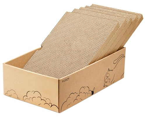 Ycozy Rascador para Gatos 5PCS Caja Rascadora Carton para Gatos Doble Cara para Gatos Mueble Resistentes Rascador Gatos