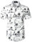 JOGAL Mens Flowers Hawaiian Shirts Short Sleeve Casual Button Down Beach Shirt White PineaFlower X-Large