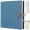 AIOR Fotoalben Selbstklebend 60 Weißen Seiten, Fotoalbum zum Selbstgestalten, Groß Album Fotobuch DIY Scrapbook, Leinenbezug Fotobuch für Familien Hochzeit, 33x32cm (Blau)