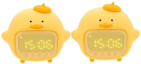 DOITOOL 2 Sätze Umarmung Ente Wecker Kleinkind Wecker Digitaluhr Nachtlampe Moderner Wecker Praktische Tischuhr Süßes Nachtlicht Tischwecker Kieselgel Student Modellierlicht Klassisch