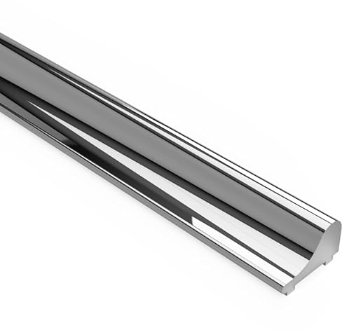 Schwallschutzprofil für Dusche | Aluminiumprofil in glänzender Chrom-optik | Schwallschutzleiste aus Aluminium für Duschabtrennung | Metall-Spritzschutz-Dichtung für Glasduschen (Länge: 2000 mm)