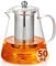 Glass Teapot with Stainless Infuser and Lid,1500ml/51oz Glass Tea Kettle,High Borosilicate Glass Teapot for Stovetop Safe,Glass Tea Pots for Loose and Blooming Teas,Tea Bag,Clear Glass Tea Infuser Pot