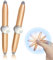 Shiawase Fidget Pen 2 Stück, Metall Fidget Spinning Pen mit LED-Licht, Kugelschreiber Spinner Stift für Druckentlastung - Gold