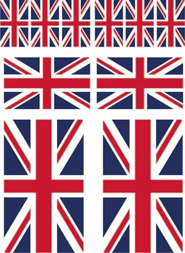 10 Stück Flaggen Aufkleber Großbritannien Union Jack Set Sticker Great Britain UK Autoaufkleber - Offsetdruck Mehrfarbig