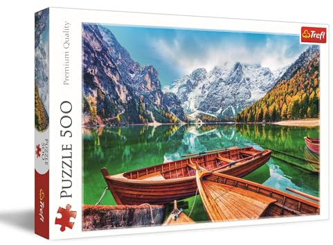 Trefl - Pragser Wildsee, Italien - Puzzle 500 Teile - DIY-Puzzle mit Berglandschaft, Kreative Unterhaltung, Spaß, Puzzle-Klassiker für Erwachsene und Kinder ab 10 Jahren