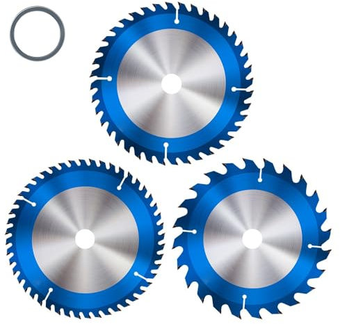 BALUGAEA Kreis-Sägeblatt-Set 165x20mm Holz Sägeblatt 3-teiliges Set HM Kreissägeblatt 165mm 24 40 48 Zähne für Handkreis-Sägen und Kapp- und Gehrungssägen