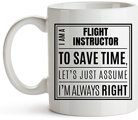 Tazza Colazione Tazze Divertenti Morning Cup Novità Tazza Mug Regali Divertenti Per Ragazze Donna Anniversario 330 Ml Istruttore Di Volo
