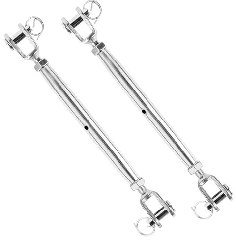 GERUI 2 Stück M6Wantenspanner 304 Edelstahl Sonnensegel Spanner Einstellbar 160mm- 230mm Seilspanner Rostfrei Drahtspanner Edelstahlspanner Set für Segelboot Markisen Kann einem Kann einer Bruchlast v