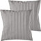 Pure Label 2er Set Mako Satin Damast Streifen Kissenbezüge 40x40 cm aus 100% Baumwolle in grau| Traumhaft weiche Deko Kissen passend zu unseren Bettwäsche Sets
