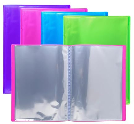 Exacompta - Réf. 86770E - Carton de 12 Protège-documents Iderama - 30 pochettes cristal lisse - 60 vues - pour A4 - dim 24 x 32 cm - couverture en polypro semi-rigide - couleurs assorties