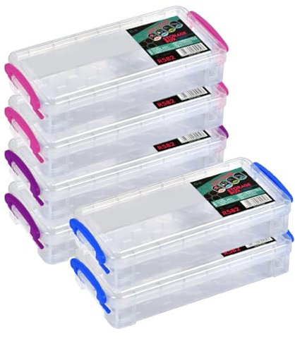 EMNIMQ 6PCS Kleine Aufbewahrungsboxen Rechteckige Kunststoffbox mit Verriegelbaren Deckeln, Kunststoffkiste Plastikbehälter Hält Stifte, Kleine Gegenstände, Schlüssel, Schrauben, Bauteile