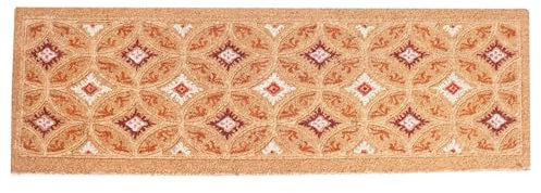 Large Embossed and Printed Coir Door Mat 40 x 125 cm Extra Long Heavy-Duty Hallway Entrance Runner Non-Slip Eco-Friendly Coconut Fibre for Indoor Outdoor Use [Damask]