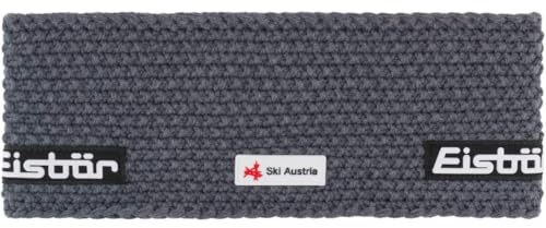 Eisbär Stirnband Damen & Herren Jamie Ski Austria Grau - Merino Headband Unisex - Haarband mit Fleece schützt vor Kälte und Wind - Haube weich warm atmungsaktiv aus Österreich