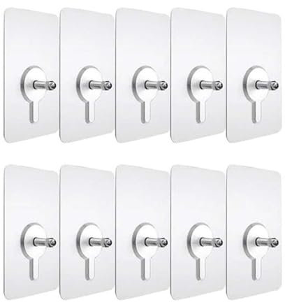 Klebenagel, Bilderhaken Selbstklebend, Bilder Aufhängen Ohne Bohren, Klebehaken Bilderrahmen, Klebenägel Wand, für Bilder, Poster, Fotos, Dekorative Gemälde (10, 8mm)