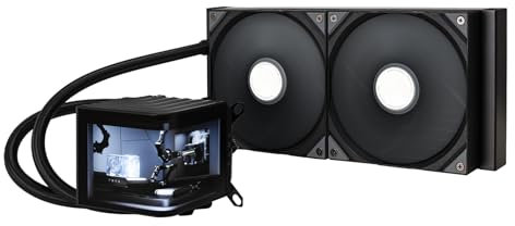 TRYX Panorama 280 Schwarz | 280mm AIO mit 6,5 AMOLED Display für anamorphe 3D-Effekte, Asetek 8. Gen Pumpe, 300W TDP, ROTA PRO 120mm Lüfter - CPU-Kühler für LGA 1851/1700/1200/115X AM5/AM4