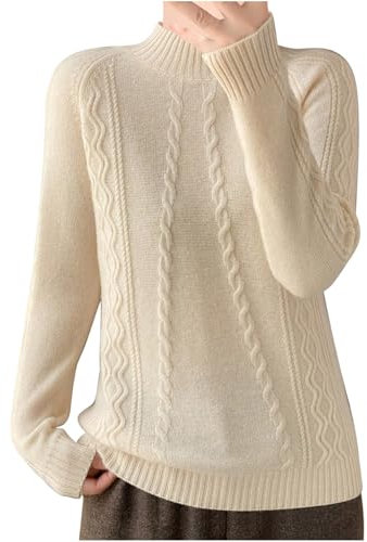 HAOLEI Maglione da Donna in 100% Lana Merino Collo Alto Demi Lavorato a Maglia Senza Cuciture Dolcevita delle Donne Maglione di Lana di Cashmere Maglia Maglione Femminile Abbigliamento Donna Offerte