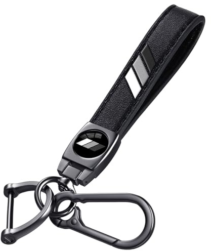 Annloysky Porte-clés de voiture tricolore en cuir et métal - Accessoire de voiture - Cadeau familial