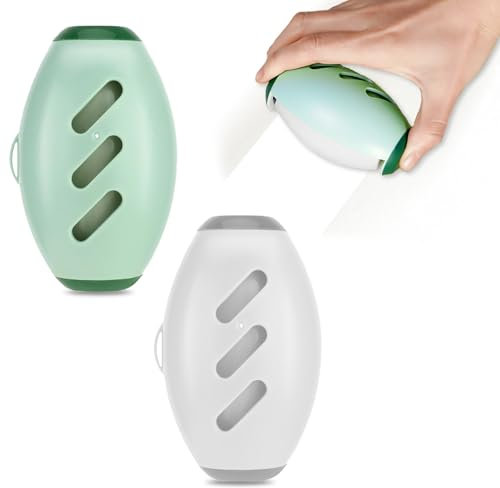 IKKAB 2-Pack Reusable Lint Rollers, Washable, Strong Absorbency, Silicone Lint Rollers, Portable, Can Absorb Pet Hair, Debris, Clothing Lint Remover (green and white)