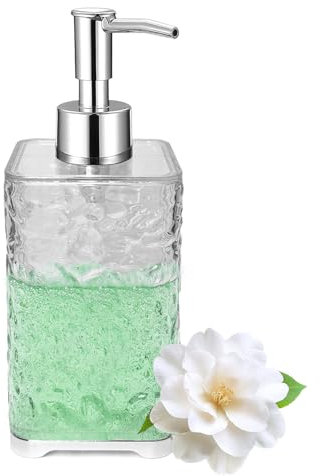 Soap Dispenser 400 ml/13.5 oz Plastic Liquid Soap Dispenser, Clear Hand Soap Container Bottle, Refillable Lotion Pump Bottle Dispenser for Shampoo, Shower Gel, Washing Up Liquid, Kitchen, Bathroom