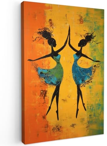 MuchoWow© Leinwandbild Groß XXL Dekoration Wohnzimmer Bilder Pictures Wall | 80x120 cm - Decoration Living Room Wohnungs Deko Moderne Bild Tanzen - Frauen - Textur