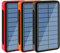 Power Bank, Solare 100000mAh, Caricabatterie Solare Wireless con 5 Uscite e 4 Ingressi, Powerbank da Esterno, Batteria Esterna con Torce a LED, Caricabatterie Portatile per Smartphone, ecc.,