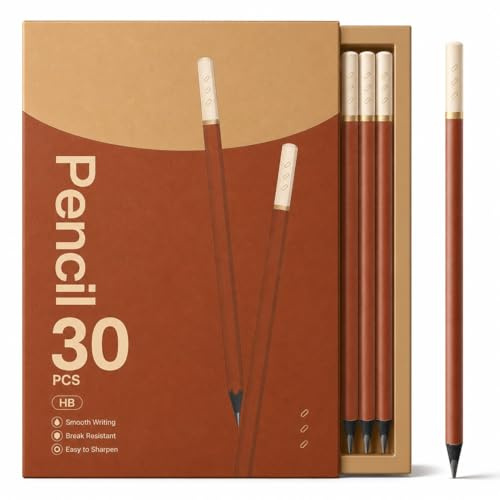 SimSign Bleistifte HB - 30 Stück, Dreikant Bleistift mit Stabiler Dicker Mine & aus Schwarzem Holz, Pencil, für Schule, Büro, Zeichnen