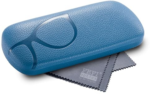 FEFI - Hardcase Brillenetui mit Brillenprägung ink. Brillenputztuch | Weiches Innenfutter – Perfekter Schutz für Ihre Lesebrille oder Sehbrille