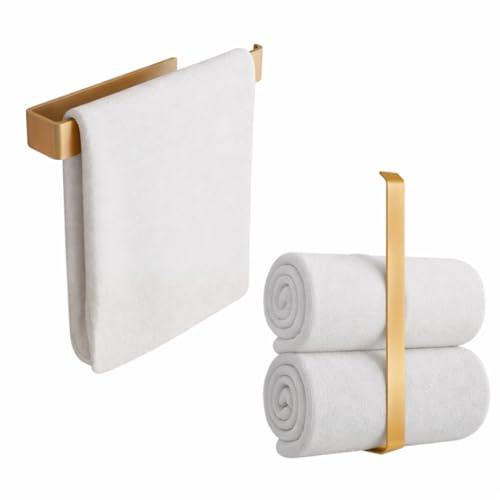 Anwicar Handtuchhalter ohne Bohren Gold 30x4,6x5 cm | Wand-Handtuchstange aus Stahl, schnelle Montage ohne Bohren für Bad und Küche