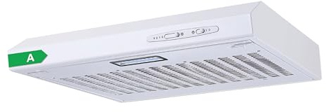 Igenix 60cm Visor Cooker Hood 72W, Energy Rating B, 212 m³/h Extraction, 3 Speeds, LED Light, Under Cabinet Kitchen Extractor Fan (White)