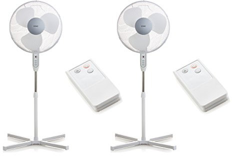 Standventilator mit Fernbedienung im 2er Set, Ø 40cm, 3 Geschwindigkeitsstufen