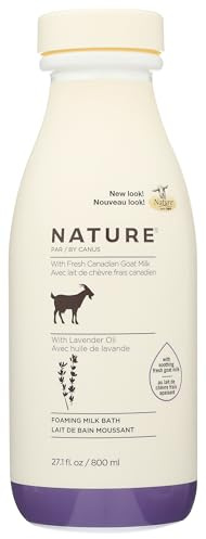 Nature by Canus Foaming Milk Bath, Fresh Canadian Goat Milk, Lavender Oil, Vitamins A B3, Potassium Zinc Selenium, 27.1 Fl Oz