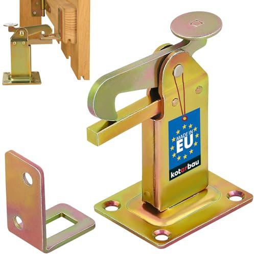 KOTARBAU® Door Stop 97 Floor Mounted Gate Stop Door Stop Yellow Locking Angle Door Buffer Steel Robust Solid