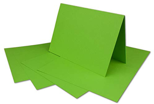 50 DIN A6 Faltkarten Hellgrün - Karten zum Selbstgestalten 14,8 x 21 cm - Klappkarten mit 160 g/m² - Colours-4-you von Glüxx Agent