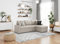 LOUNGITUDE - Canapé d'angle réversible Convertible en Tissu avec Coffre - Beige - 3 Places