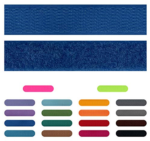 SIMON PIKE 1m x 1,5 cm Klettband blau (Flausch und Haken im Set), zum Aufnähen, hohe Verschlusskraft, wiederverschließbar, frei zuschneidbar