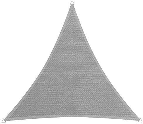 Windhager Sonnensegel Capri Dreieck 5 x 5 m (gleichschenkelig), Sonnenschutz für Garten & Terrasse, UV- und witterungsbeständig, grau