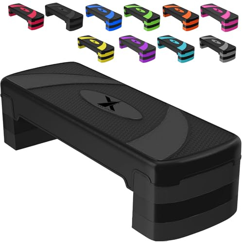 Xn8 Sports Steppers for Exercise Workout Adjustable Height 10cm 15 cm 20cm Sturdy Exercise Step for Gym, Aerobic Steps, Cardio Exercise and Stretching- Exercise Stepper for Home
