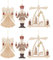 Drechslerei Kuhnert Christbaumschmuck Erzgebirge - Engel, Bergmann, Pyramide - 6er-Set - 7 cm