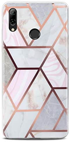 ONEFLOW Sense Case kompatibel mit Huawei P smart 2019 Hülle in Marmor Optik, Schutz für Kamera und Bildschirm, Glitzer Handyhülle aus Silikon - glänzend Gold (Thrill)