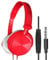 Szaerfa Casque Filaire, Casques Intra-Auriculaires écouteurs stéréo Basse avec Microphone, Casque Filaire Portable Pliable de 3,5 mm pour Ordinateur Portable Smartphone (Rouge)