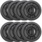 MAXXIVA Hantelscheiben 8er Set Gewichtsplatte je 0,5 kg Gusseisen schwarz 4 kg Fitness Krafttraining Bodybuilding Workout Gewichtheben Reha-Sport