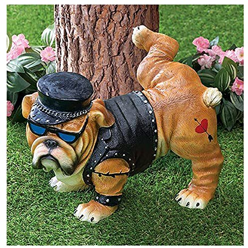 Yuemei Halloween Französische Bulldogge Dekofigur Figur, Nordic Pinkelnde Englische Bulldogge Statue Deko Dekohund Hund Dekoartikel Skulptur