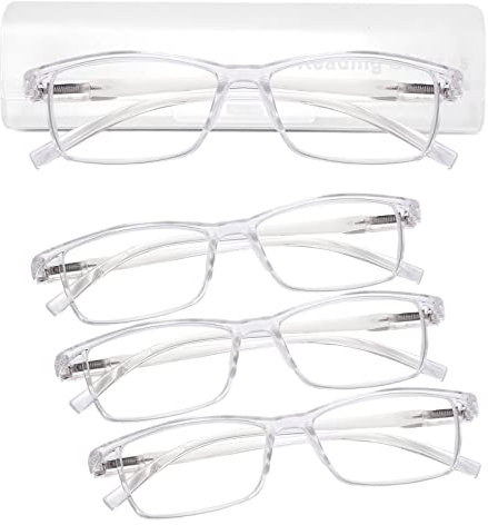 LUFF 4Pcs Anti-Blue-Ray-Lesebrille Tragbare Ultraleichtleser（1.5X）