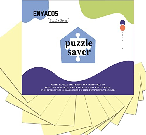 ENYACOS Feuilles d'Autocollants Jigsaw Puzzle, Puzzle Savor, Colle pour Puzzle, 16 Pièces de Stickers Adhésifs, Feuilles adhésives pour Puzzles Accessoire (16)