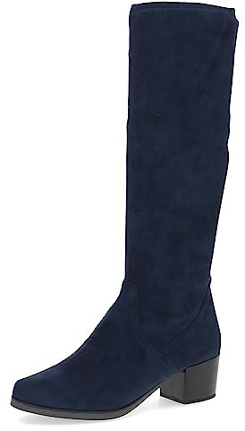 CAPRICE Damen Hohe Stiefel mit Absatz Kniehoch Vegan, Blau (Ocean Stretch), 40.5 EU