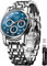 OLEVS Herrenuhren Silber Blau Geschenke Edelstahl Uhr Wasserdicht Leuchtende Lässige Elegante Männer mit Diamant Gesicht Business Quarz Armbanduhr