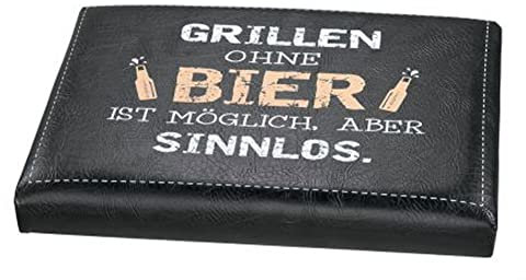 Steinnacher Gilde Handwerk Sitzpolster Grillen ohne Bier ist möglich Aber SINNLOS schwarz/weiß/gelb 44cm x 34cm x 5 cm